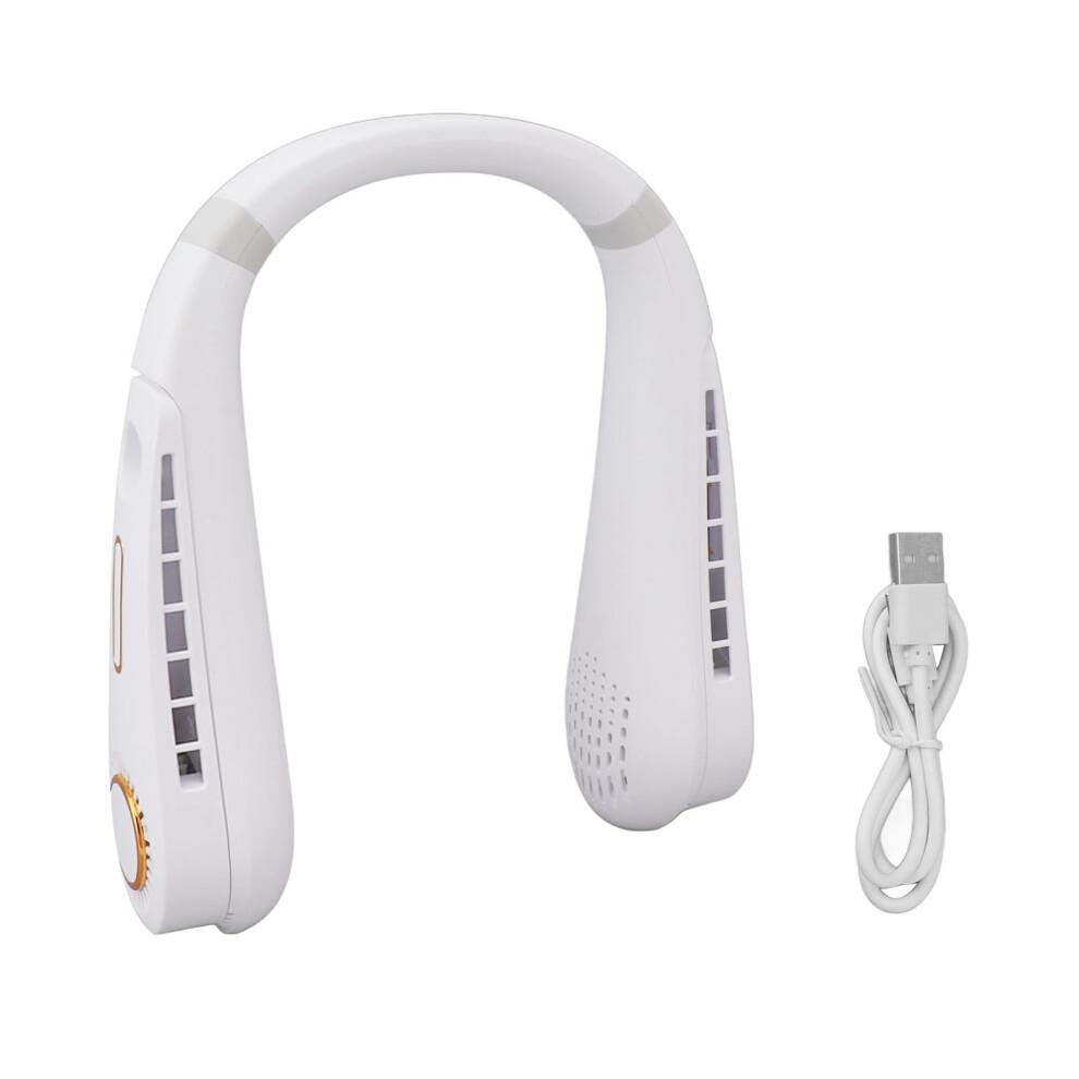 USB Rechargeable Bladeless Neck Fan Ultra Quiet, Personal Cooling Fan with LED Display Adjustable Speeds Comfortable Headphone Design for Office Home