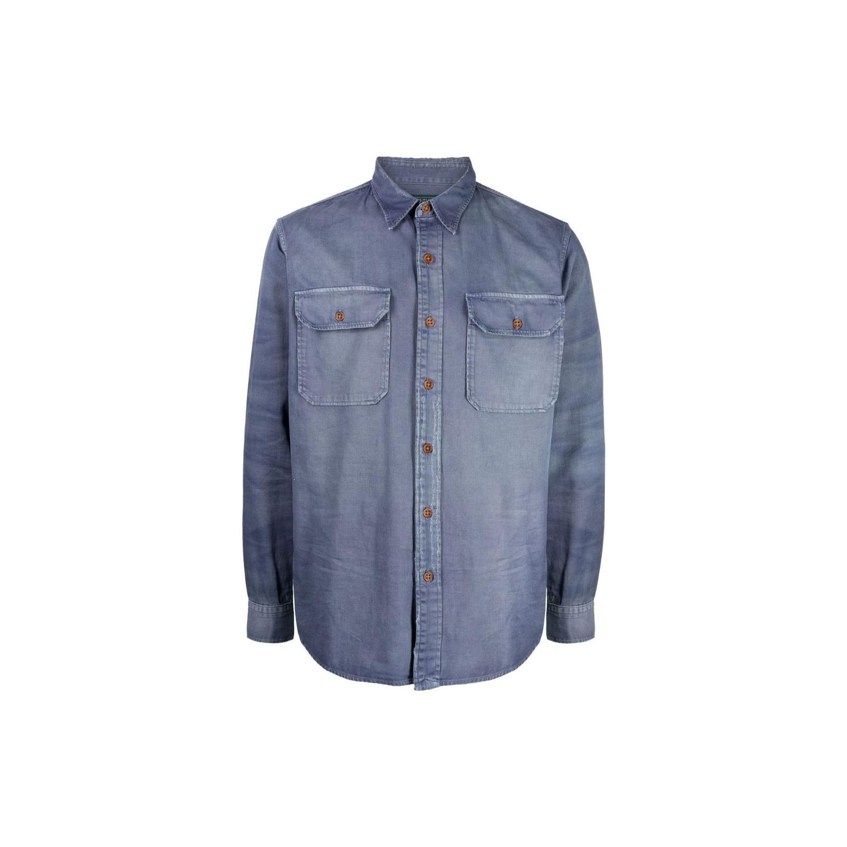 

Polo Ralph Lauren Однотонная однобортная рубашка с воротником поло и длинными рукавами для мужчин, рубашки, синий, 710878847-001 S