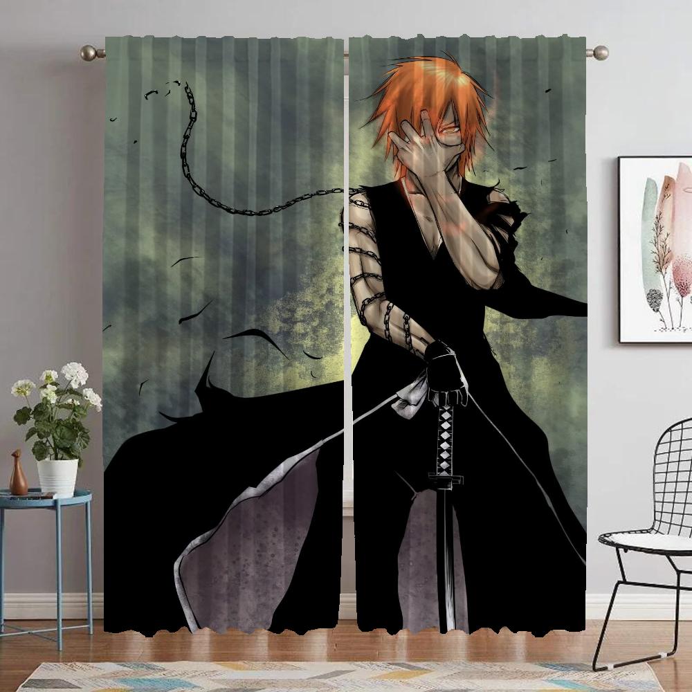 Vorhänge für Innenräume für Kamera BLEACH Fenster Vorhang für Zimmer 2 Paneele Halloween Dekoration Raumteiler Jalousien Wohnen Küche