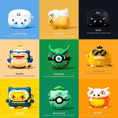 Pokemon 3D söt tecknad mjuk silikonfodral för OPPO Enco Free 2 Trådlös hörlursfodral för OPPO Enco Free2i Fodralfodral