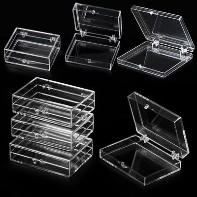 Caja Transparente de Acrílico Tapa Joyería Caramelo Caja de Almacenamiento Insignia Moneda Conmemorativa Caja de Almacenamiento Postal Personal Accesorio para el Hogar
