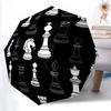 1pc Chess Pieces Automatic Open/close Umbrella, 8-Rib Sturdy Structure, Auto Folding/Opening, Portable Travel Umbrella for Women,178