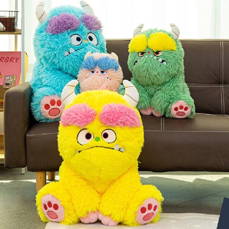 Adorable Long-haired Monster Plush Pillow For Girls Cute Sofa Toy In Soft Colors