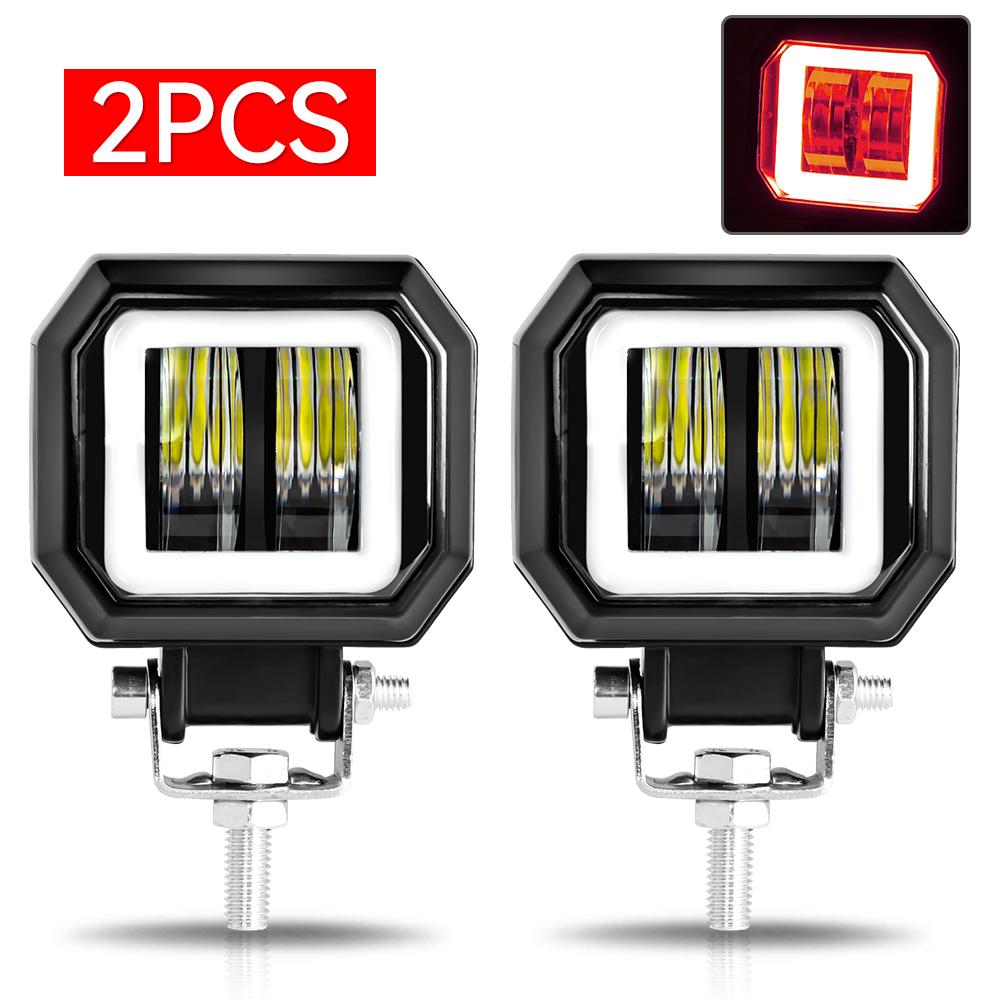 3inch Beam Headlight LED Work Light Bar Spot Driving LED Work Lamp Fog Pods Halo Offroad 4WD Car Boat Truck SUV Pickup ATV