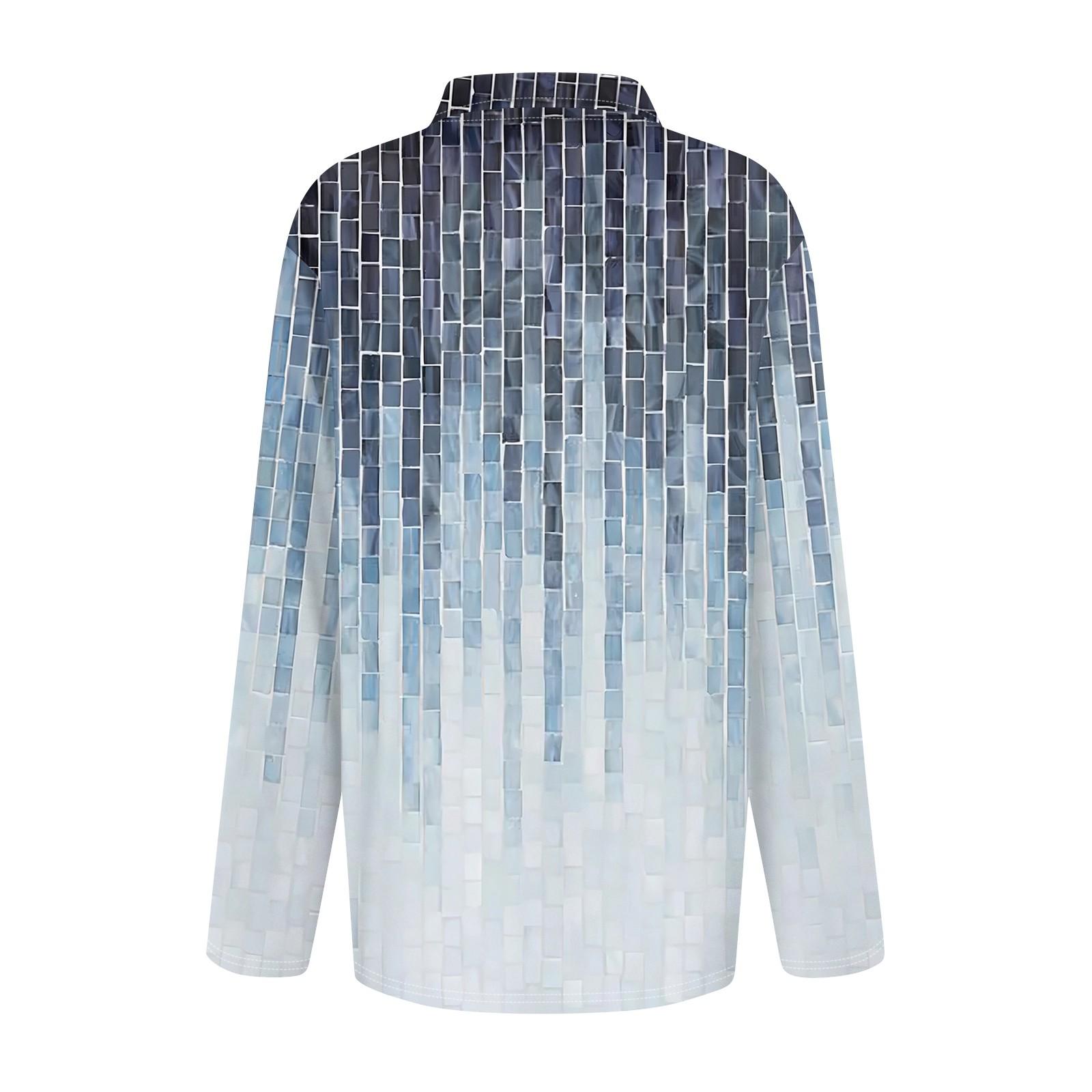 Женская модная повседневная рубашка с короткими рукавами и принтом с лацканами — фото 4