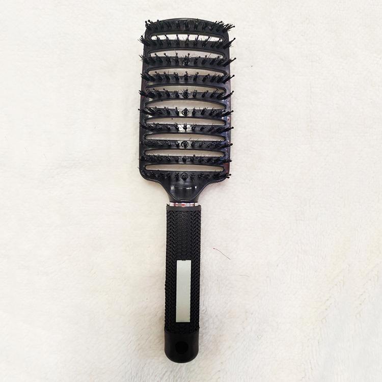 Woman Hair Comb Scalp Massage Comb Bristle Detangling Hairbrush Bristle Nylon Women Hairdressing Styling Tool Curly Hair Brush чёрный