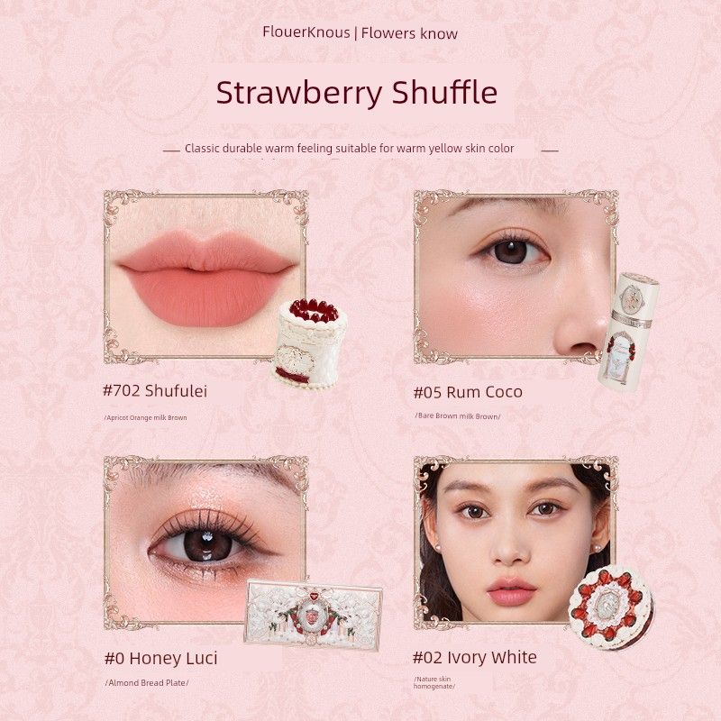 

[Holiday Gift] Flower Know Sweetheart Gift Box Cosmetics Suit Makeup Gift Strawberry Shufflé