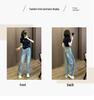2026 Sommer Damen Trendiges Streetwear Set: Stilvolles Rundhals-Kurzarm-Oberteil & Weitbeinige Jeans