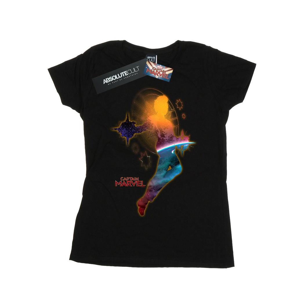Marvel Womens/Ladies Captain Marvel Nebula Flight Cotton T-Shirt