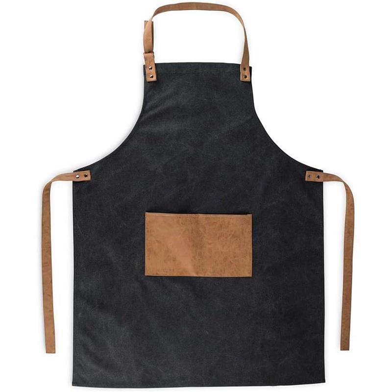 

Antifouling Kitchen Apron Adjustable Canvas Protective Wear for Cooking BBQ Outdoor Activities OneSize чёрный