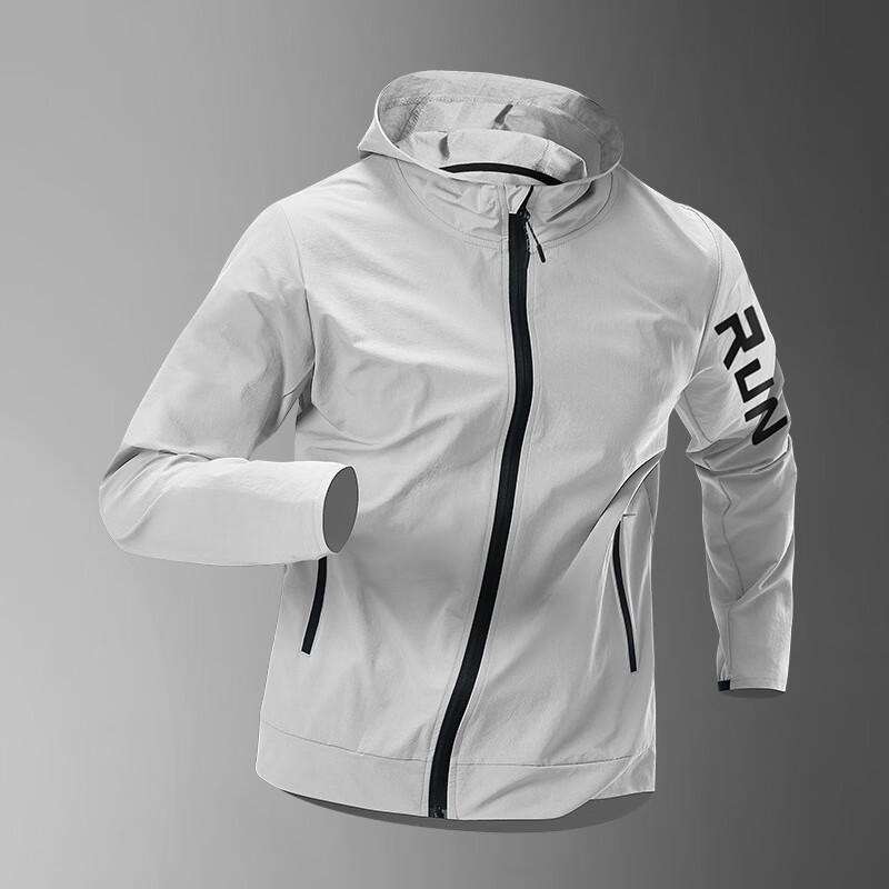 

WEZHO Men s Hooded Running Windbreaker Jacket