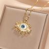 French Style Personality Hip-hop Style Necklace 1 Piece Inlaid with Colorful Zircon Devil Eye Necklace Accessories