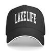 Love Life White Print Cap Unisex Retro Versatile Soft Brim Curved Visor Baseball Hat Outdoor Casual Sandwich Baseball Cap