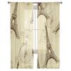 Torre Eiffel Bicicletas Tule Sheer Cortinas de Janela Para Sala de Estar O Quarto Moderno Chiffon Voile Organza Cortinas Decoração Cortinas