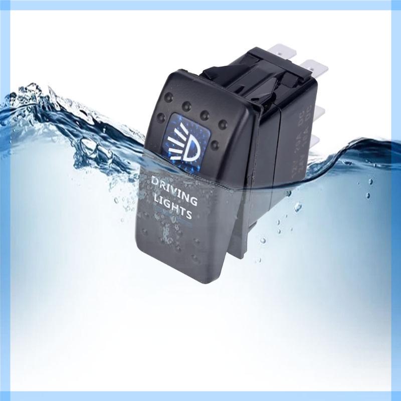 2Pcs LED Light Waterproof Boats Marine Toggle Switches 5 Pins 2 Position Rocker Toggle Switches for Trucks Motorcycle