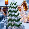 2PCS Reusable 2M Christmas Garland Shiny Tinsel Pendant Prop Xmas Tree Ornaments DIY Adjustable Tinsel Garland Party Decor