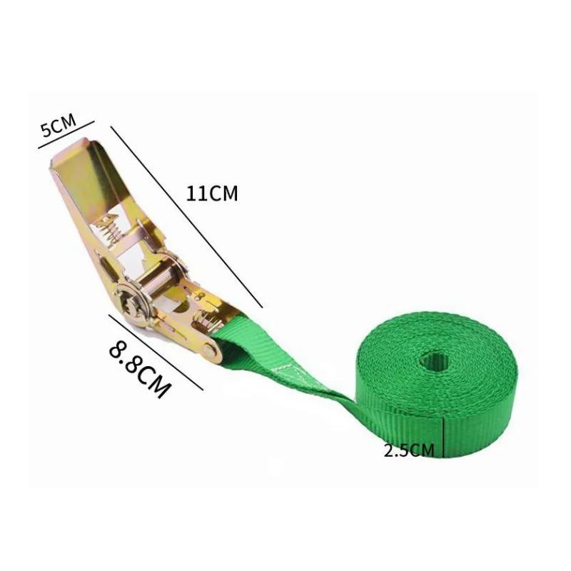 6m Cargo Strap Ratchet Tensioner Freight Car Fixed Tightener Tighten Rope For Luggage Goods Transportation Outdoor Camping