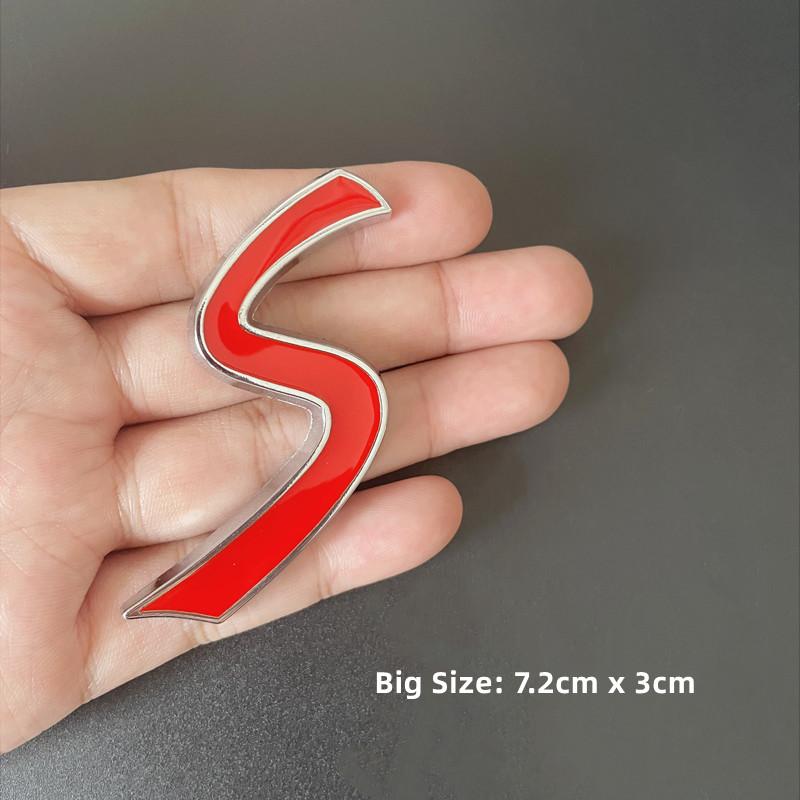 Logo 3D in Metallo Rosso Cooper S Lettere Emblema Baule Auto Badge Decalcomania TREC3 Per Mini Cooper S R56 R50 R53 F56 F55 R60 Adesivo Accessori