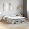 Bed Frame with Drawers Concrete Grey 150x200 cm Engineered Wood