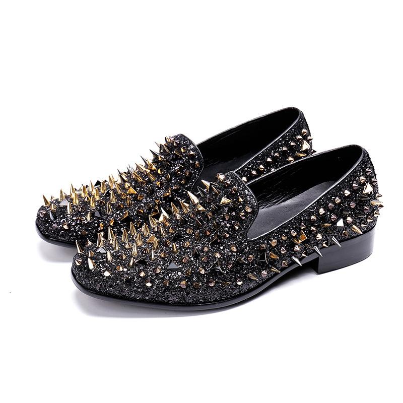 Fashion High-end Buckskin Luxury Riveted Shoes Men Gentlemen High Dress Party Wedding Casual Shoes