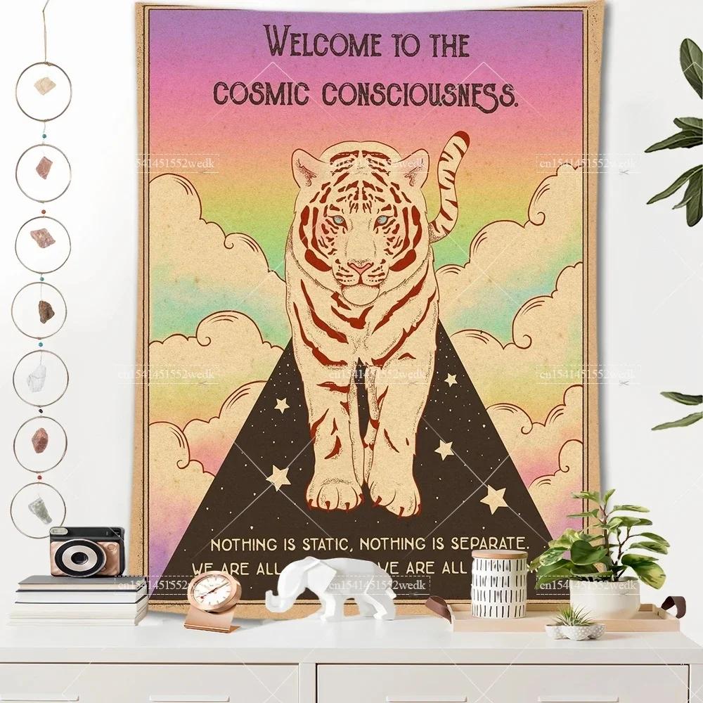 VIKAMA Bohemian Tarot CatThemed Room Decor Tapestry Sun and Moon Tarot Tapestry Home Room Wall Decor