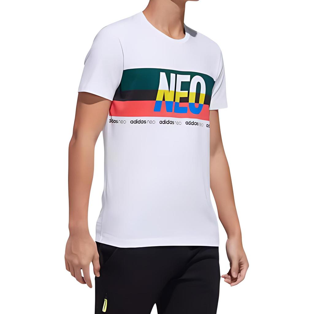 Adidas Neo T Shirts Men's White Crew Neck Moderate GK1523-