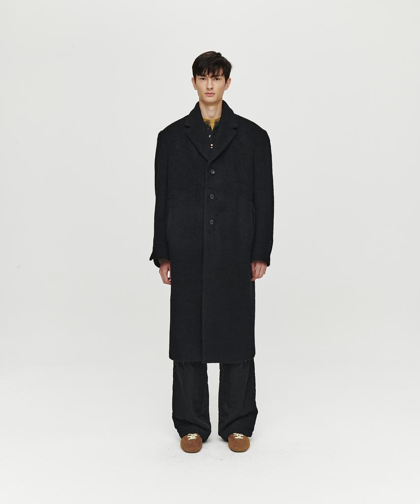 Heute Alpaca Long Single Coat (Black)