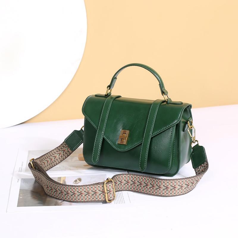 

Summer Genuine Leather Crossbody Bag Hand-held Small Square Bag Casual and High-end Genuine Leather Single-shoulder Women s Bag зелений