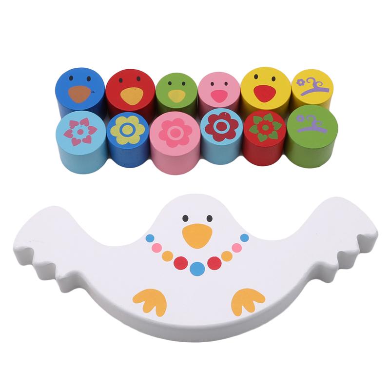 Balancing Frame Baby Learning Montessori Wood Toys Cute Bird Block Balance Kindergarten Early Teachi