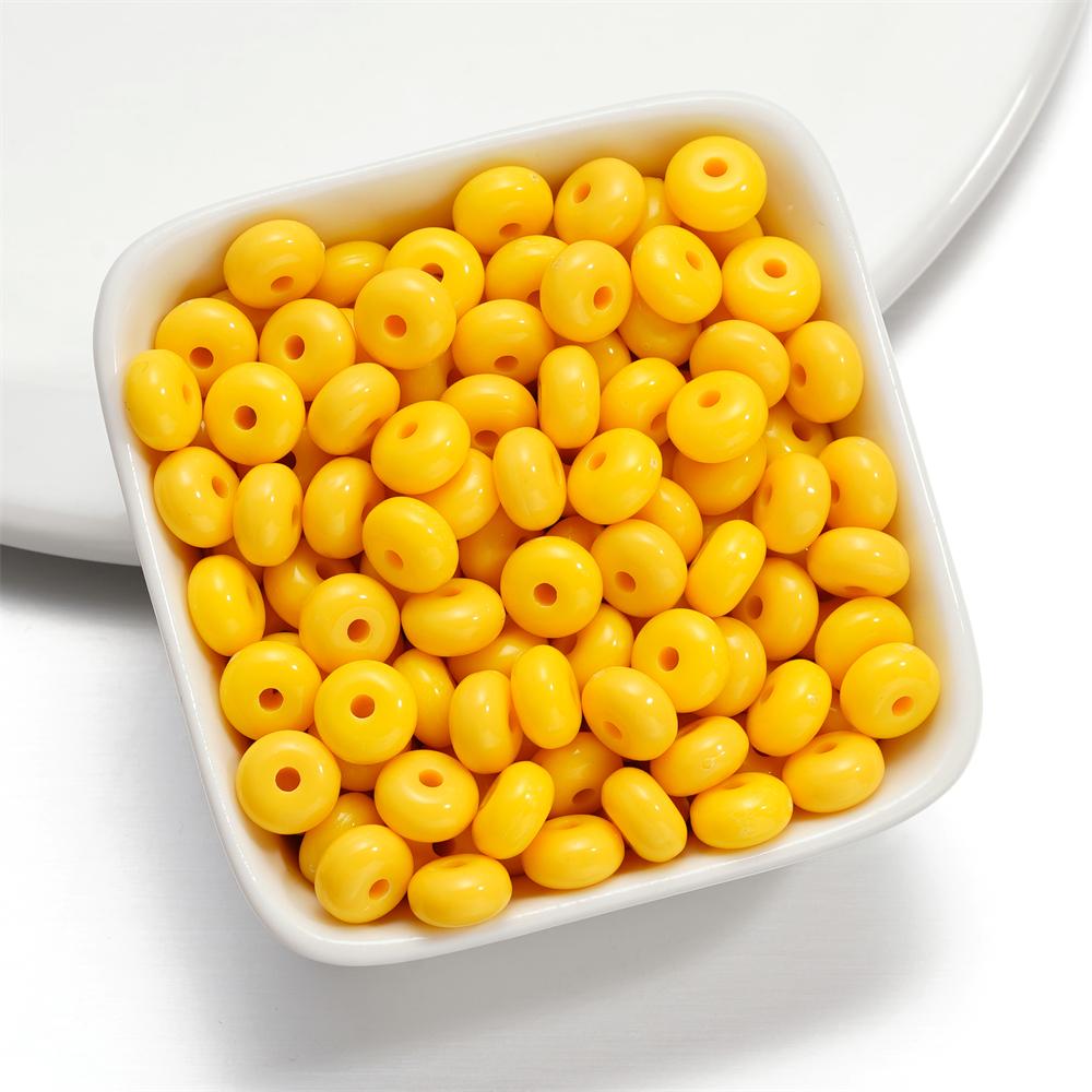 50pcs/Lot Acrylic Oblate Beads 8mm Flat Round Spacer Loose Bead for DIY Necklace Bracelet Jewelry Making Accessories