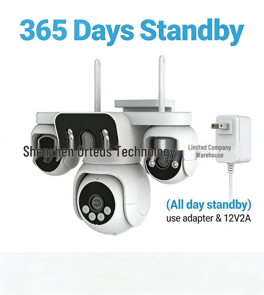 4G Lifetime Data 4-Lens 4-Screen Wireless WiFi Monitoring Camera