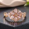 Cute Female Zircon Stone Flower Ring Gold Color Engagement Charm Wedding Jewelry For Women