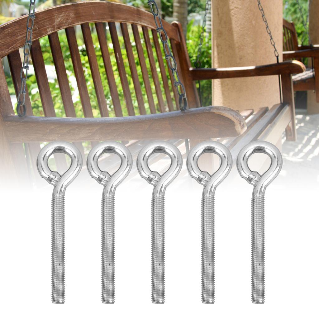 5 szt. Śruba oczkowa M10 Śruby pierścieniowe ze stali nierdzewnej Spawane maszynowo Zamknięte Śruba oczkowa z prętem śrubowym