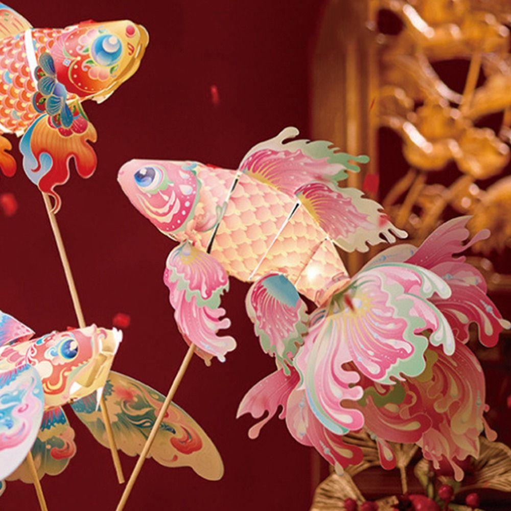 Chinese Style New Year Fish Lantern Traditional Celebration Lantern Home New Year Decoration