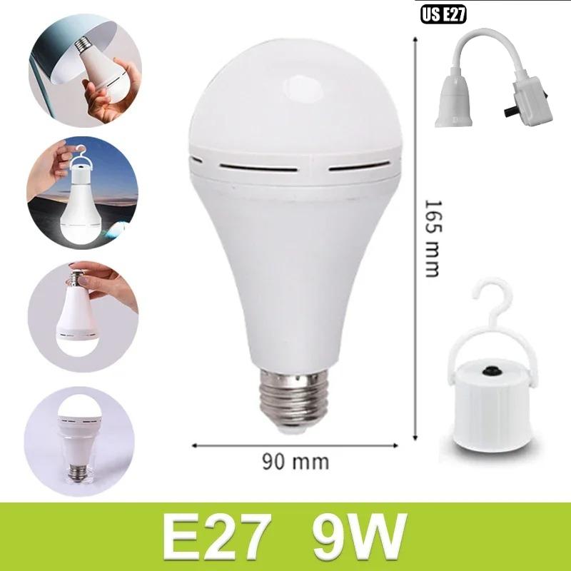 9W/15W Emergency Light Bulb LED Handheld Hanging Energy-Saving Lights Bulb Portable Household Tent Fishing Lighting E27 Bulb