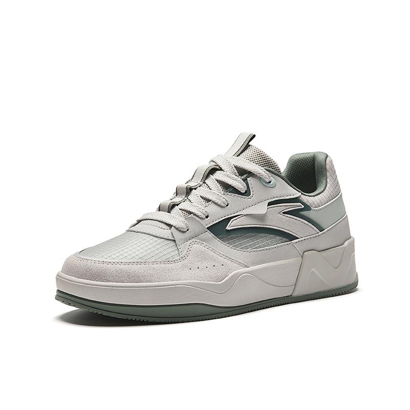 New Anta C37 Height Increasing Lightweight Low top Skateboard Shoes Men's Gray Green 912428007-4