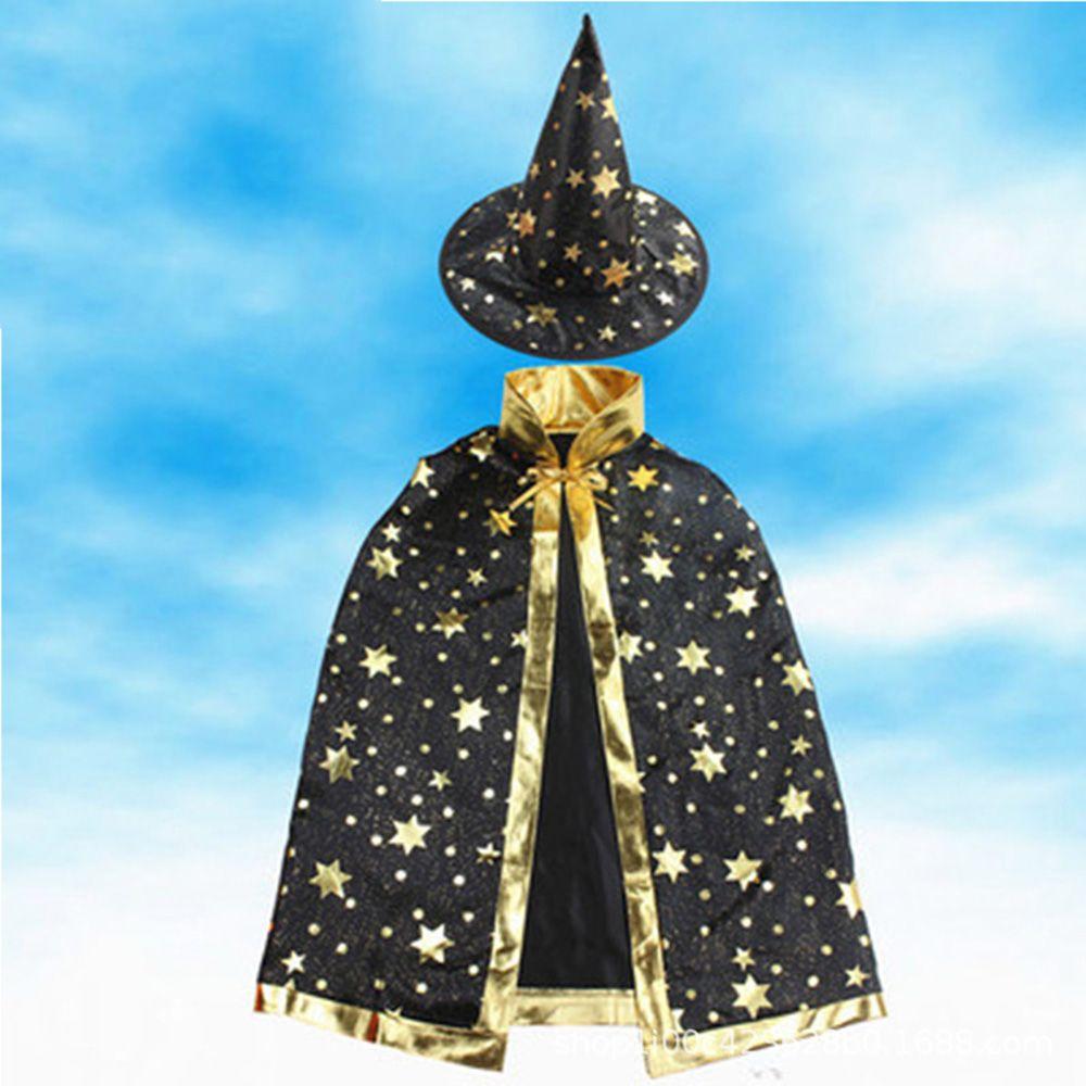

High Quality Bronzing Party pentagram Cloak Halloween Cloak Witch Cloak Cosplay Prop чорний