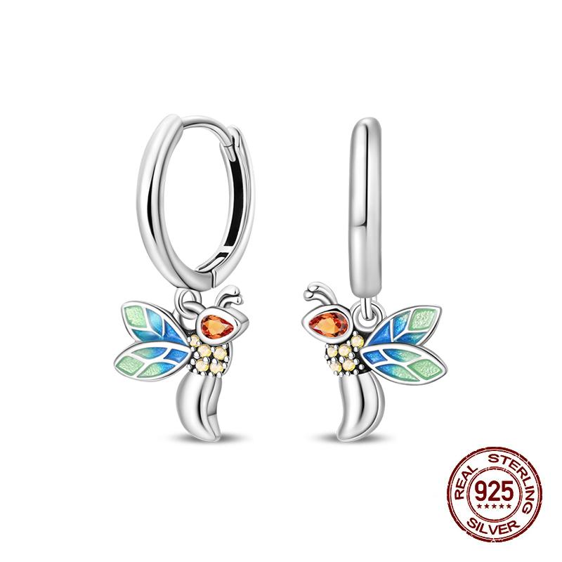 Stud Earrings For Women Copper Colorful Starfish Shell Sparkling Butterfly Luxury Fine Jewelry Girl'S Earrings