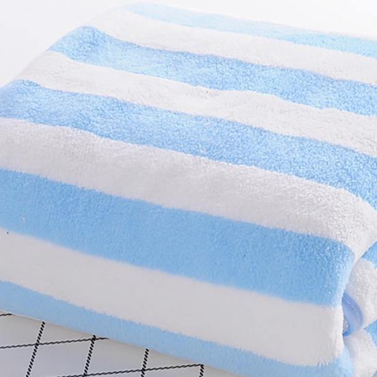 Striped Microfiber Bath Towel, Ultra Absorbent Quick Dry Towel, Lightweight Plush Towel for Beach Pool Travel And Daily Use