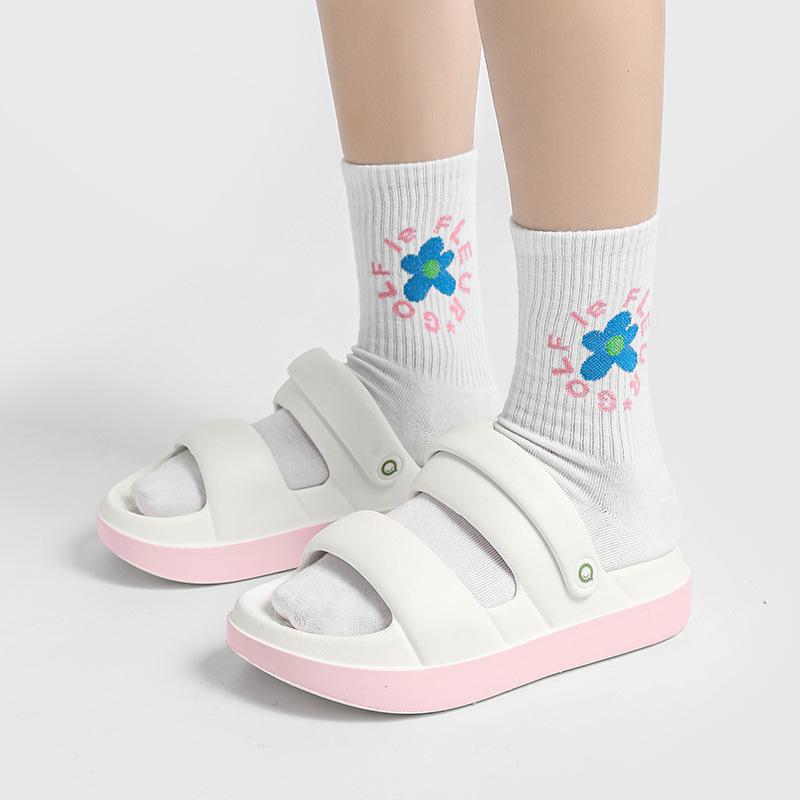 Fashion 2025 New Summer Platform Slippers For Women Home Street Shoes Thick Sole Soft EVA Mixed-color Girls Daily Walking Sandals