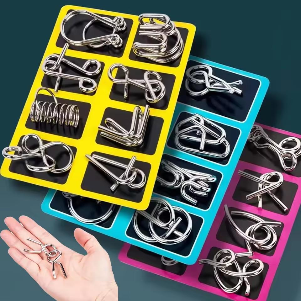 Fun Metal Chinese Ring Puzzle Intelligent Brain Teaser IQ Logic Game for Children Adult Family Entertainment Educational Toy