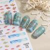 1 Sheet Holographic Jellyfish Dolphin Nail Art Stickers 3D Mermaid Ocean Shell Nail Decals Adhesive Ocean Beach Designs Nails