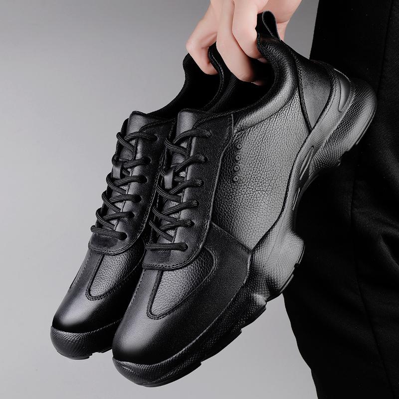 Fashion Men's Genuine Leather Sports Shoes Breathable Walking Sneakers Men Comfortable Outdoor Training Shoes All-match Men Casual Shoes