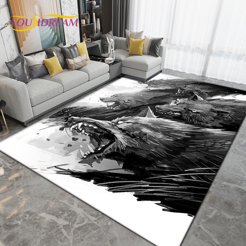 Wolf Wolf Spirit Series Area Rug Large,Carpet Rug for Living Room Bedroom Sofa,Kitchen Bathroom Doormat Non-slip Floor Mat Gift
