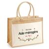 Beach Bag - PLANETEE - Jute with Pocket « Top Housekeeper » - Cotton - Multicolore - 43 X 33 Cm