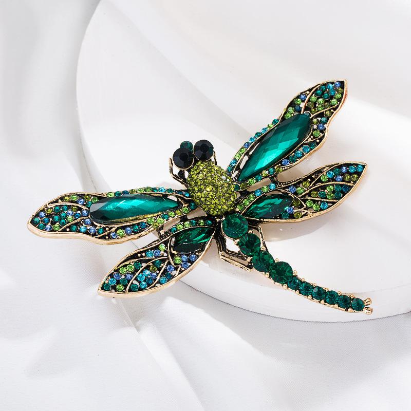 Women Men Luxury Full Crystal Dragonfly Brooches Big Rhinestone Trendy Badges Insect Vintage Jewelry Suit Clothing Pins