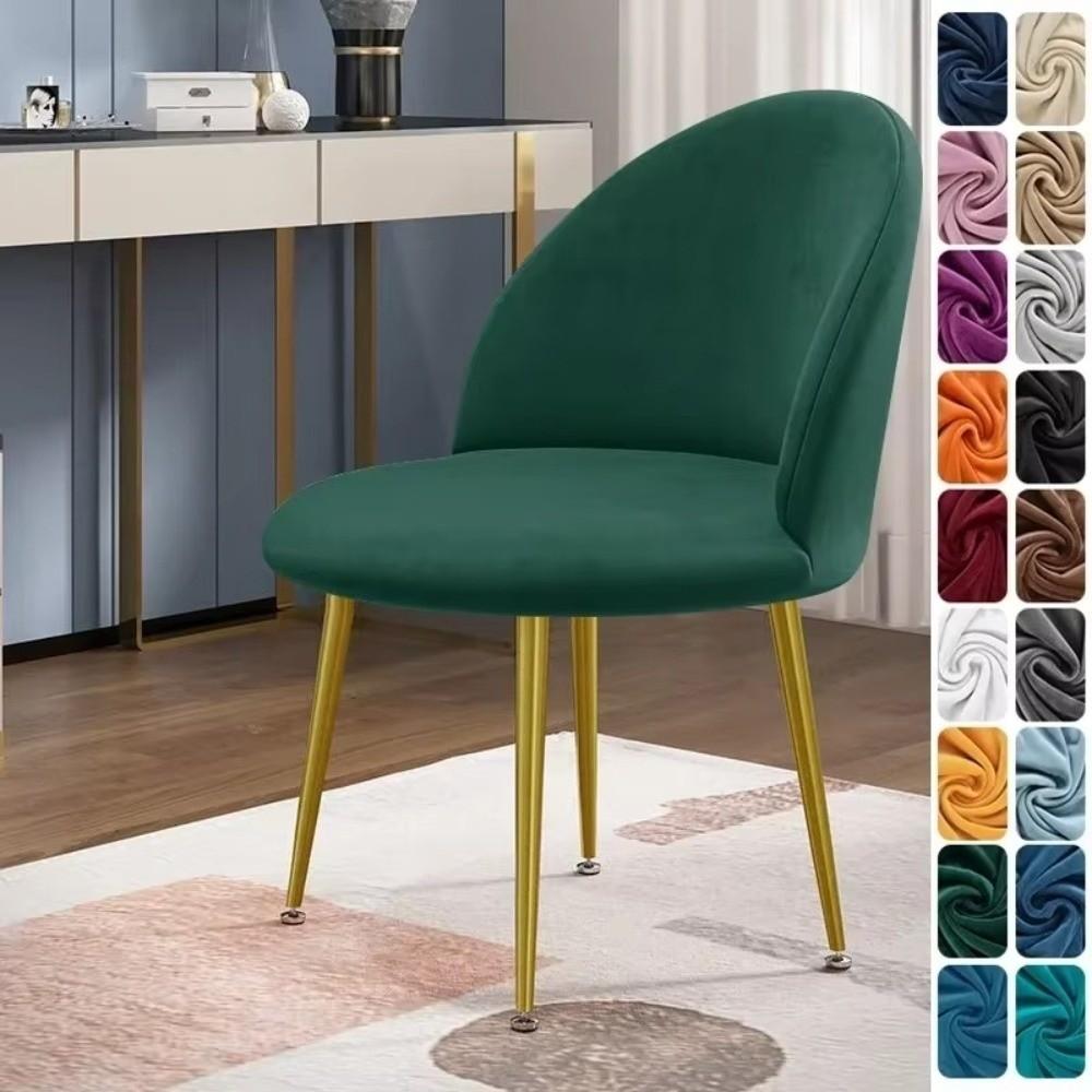 Solid Color Duckbill Chair Cover Super Soft Velvet Chair Slipcovers for Kitchen Hotel Office