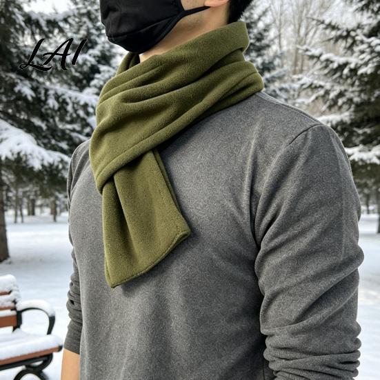 Outdoor Cycling Neck Cover Unisex Polar Fleece Scarf for Winter Warmth Thickened Soft Warmer Lightweight Winter Accessories with Cross-Interleaving