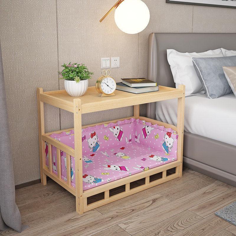 All-Season Wooden Pet Bed: Removable, Washable Dog/Cat House for Large Breeds