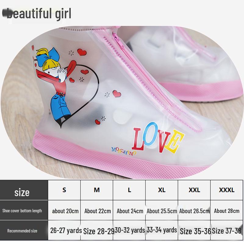 

Children s Waterproof Non-slip Rain Boot Covers for Boys and Girls - Thick, Wear-resistant Cartoon Design XXL [Size 35-36]